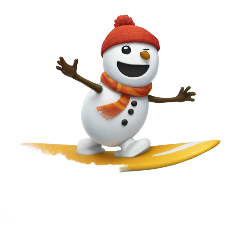 Surfing snowman emoji