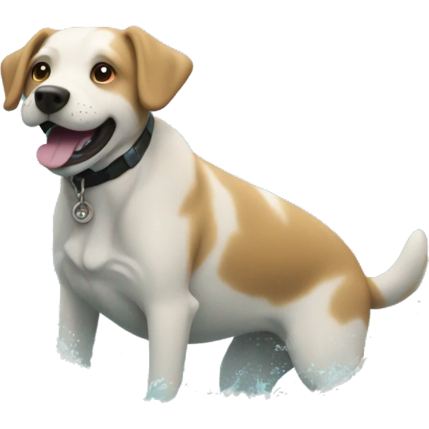 Dog in the water swimming ￼￼ emoji