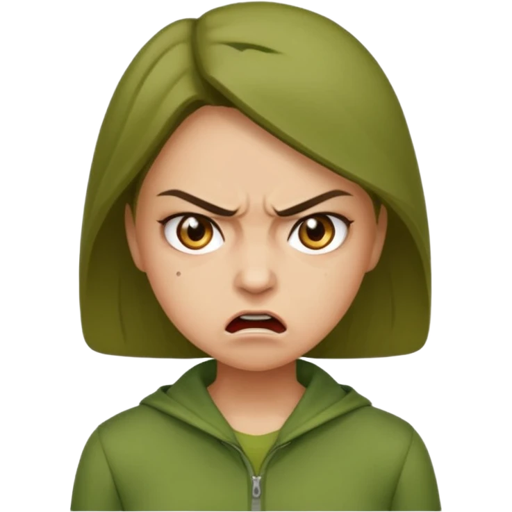 Give me a woman in green who is angry emoji