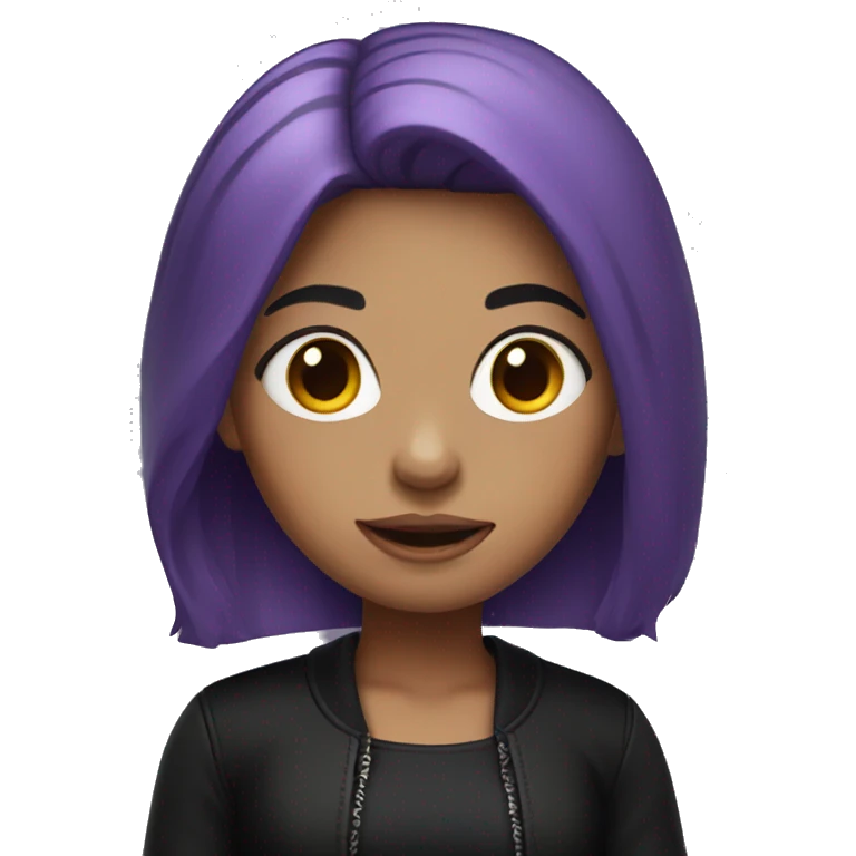 Purple haired girl with black outfit emoji