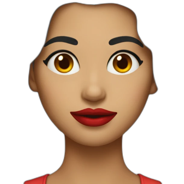 mujer morena con labios rojos emoji