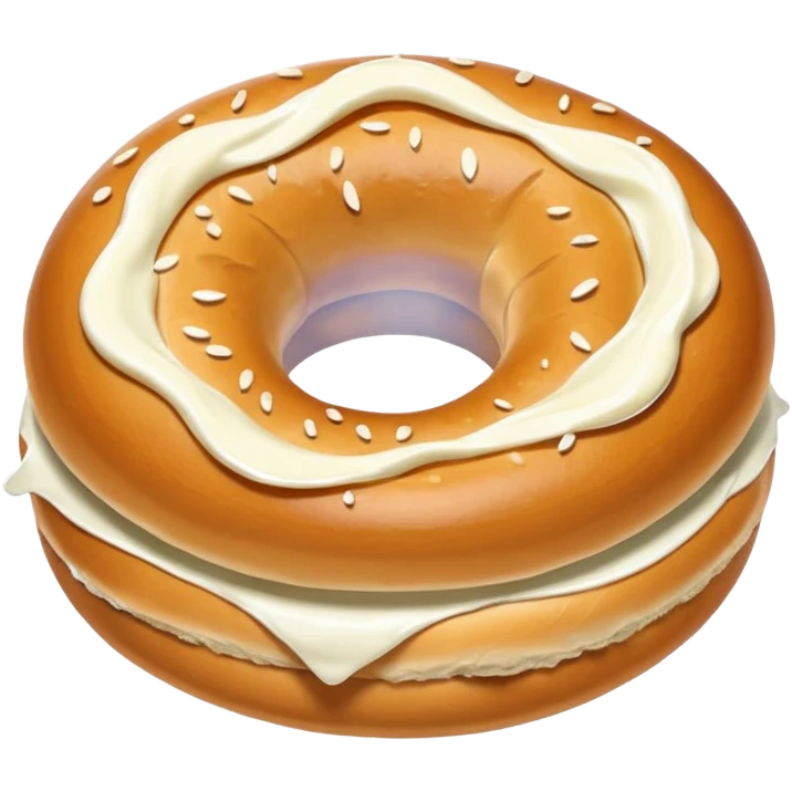 Bagel and cream cheese emoji