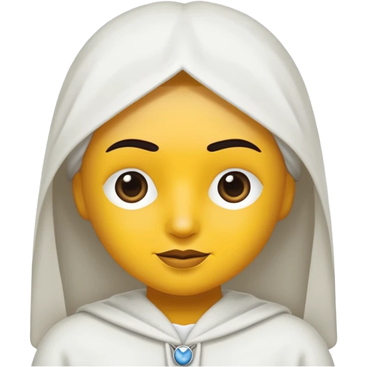 vull un perosnatge estil bimoji que sigui com una nimfa bella i fantasmal amb túniques blanques. Té la pell literalments blanca com el guix, cabell platejat, un nas llarg, ulls negres grans i llavis carmesí. emoji