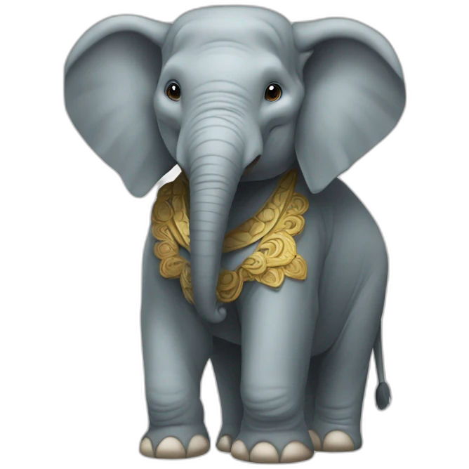 Un éléphant en costume emoji