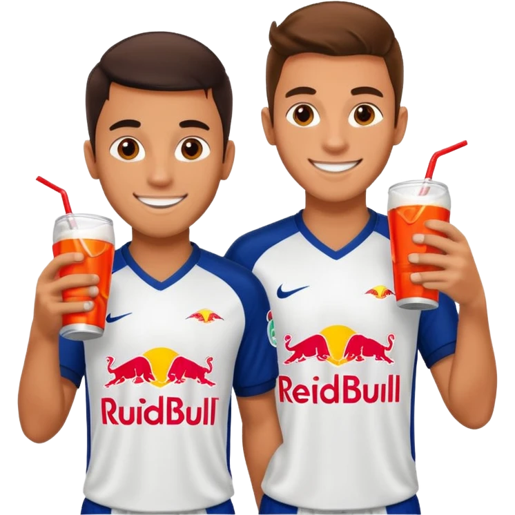 Red bull energy drink imogi for soccer players drinking red bull energy drink while playing soccer emoji