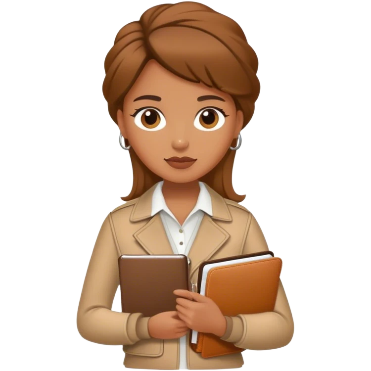  female sport coach with coach wear and holding a notebook emoji