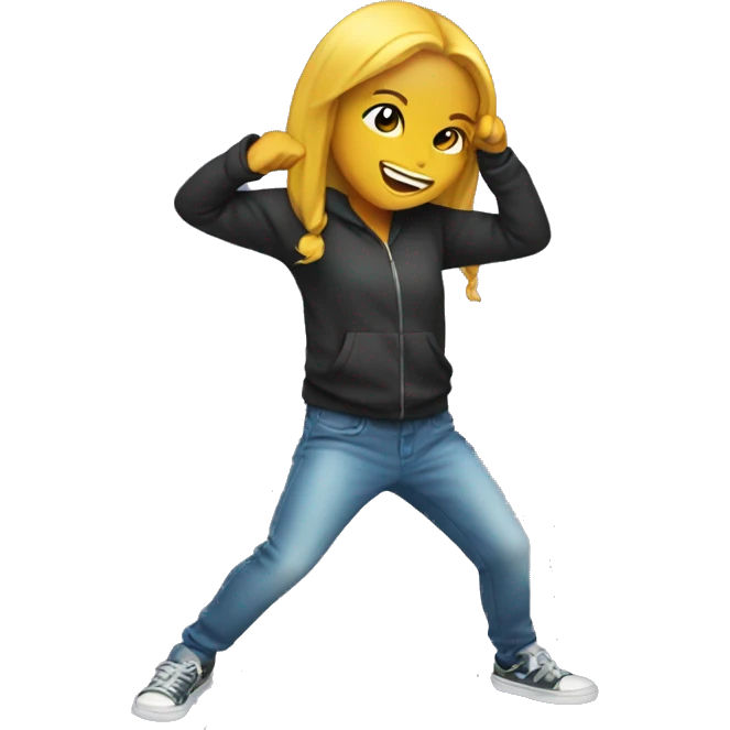 girl dabbing emoji