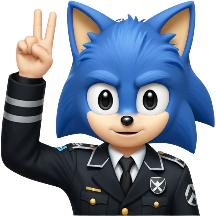 Nazi salut with Sonic emoji