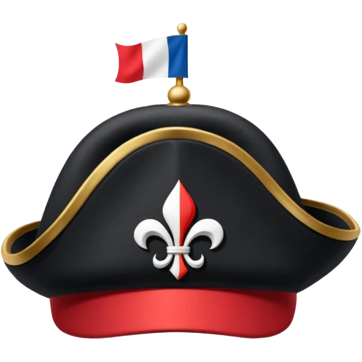 Napoleons bicorne hat with the French flag emoji
