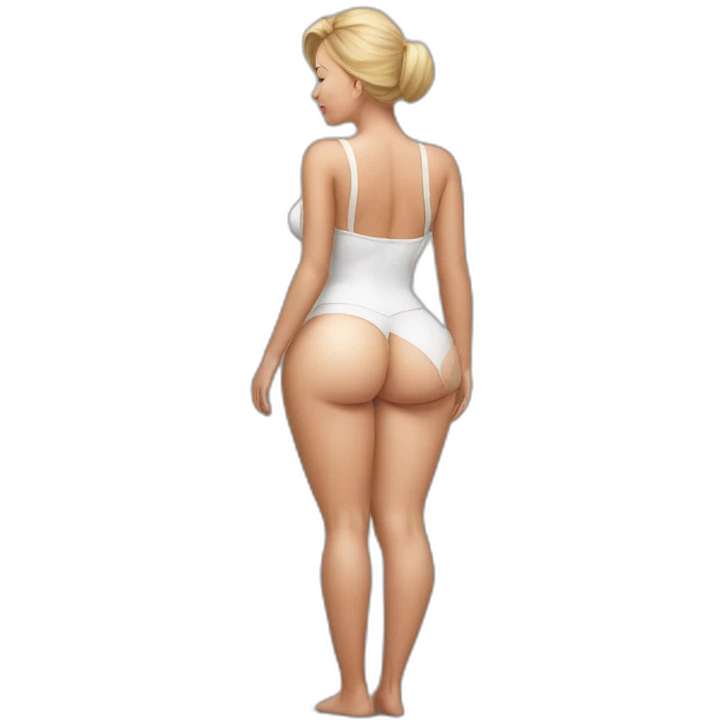 hyper-realistig drawing nurse in bikini perfect bum inspecting patient emoji