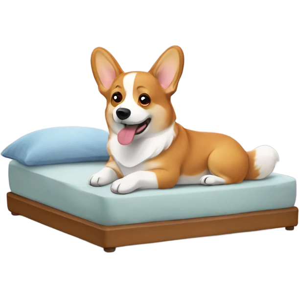 Corgi on a bed emoji