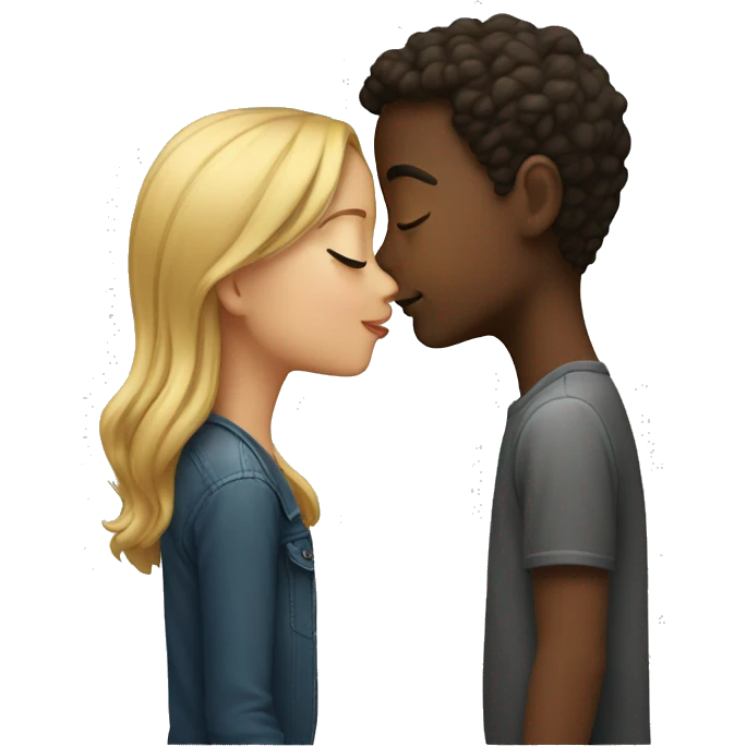 Girl and boy kissing emoji