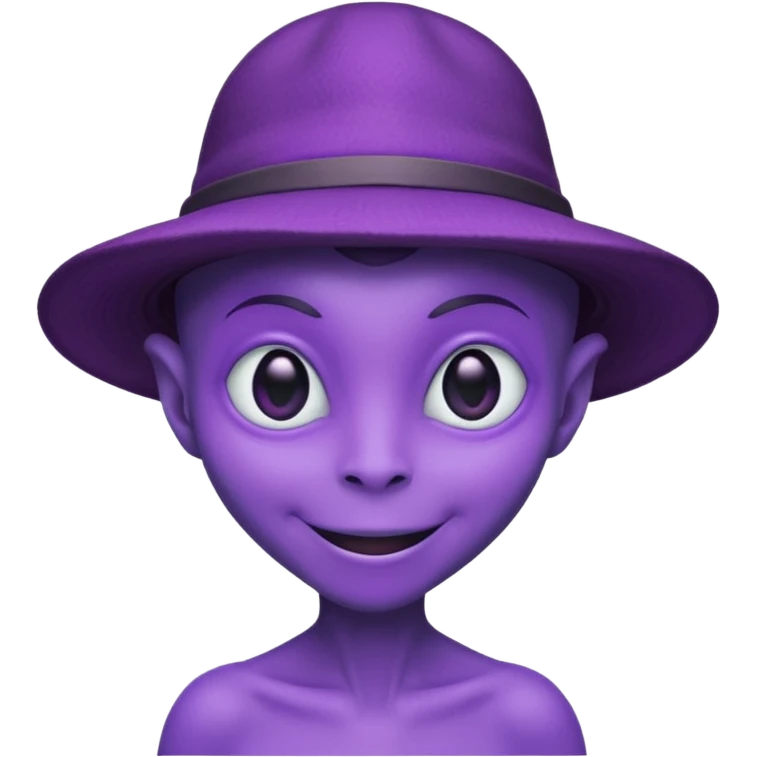 hat wearing purple alien  emoji