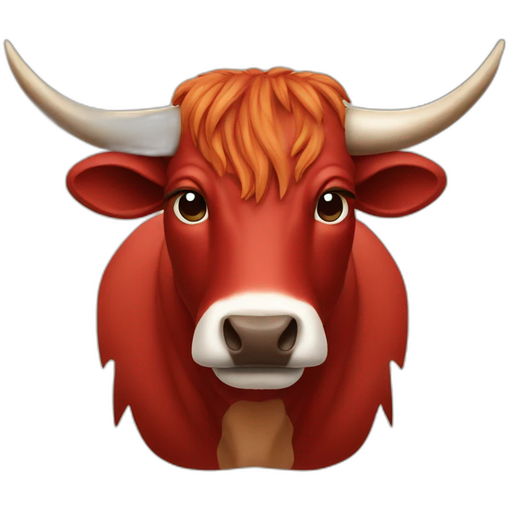 RED LONGHORN BULL emoji