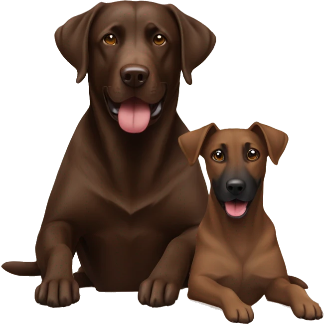 CHOCOLATE LAB AND BELGIAN MALINOIS  emoji