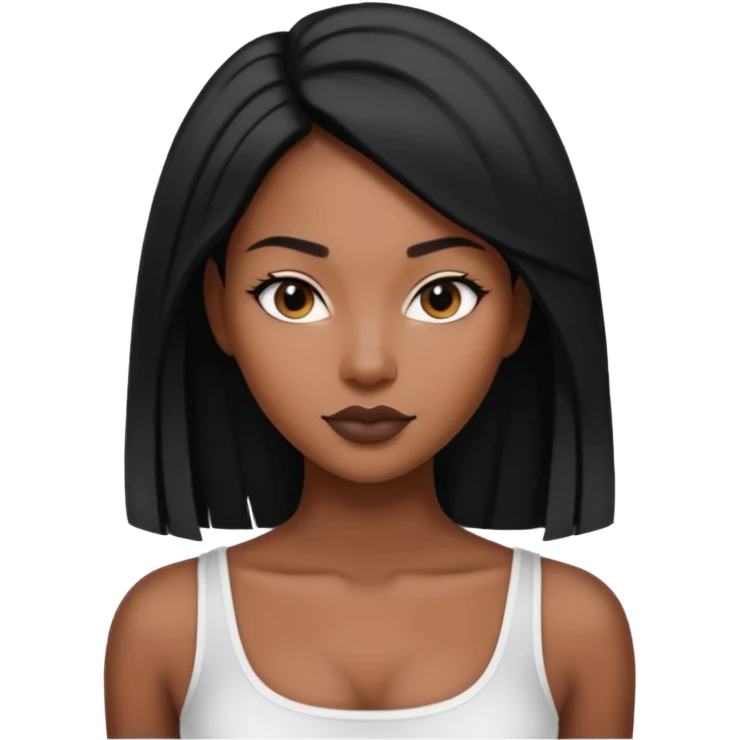 Beautiful black woman with split half black and white waist length hair emoji