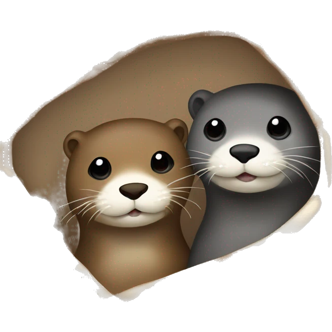 a male and female otter in a blanket emoji