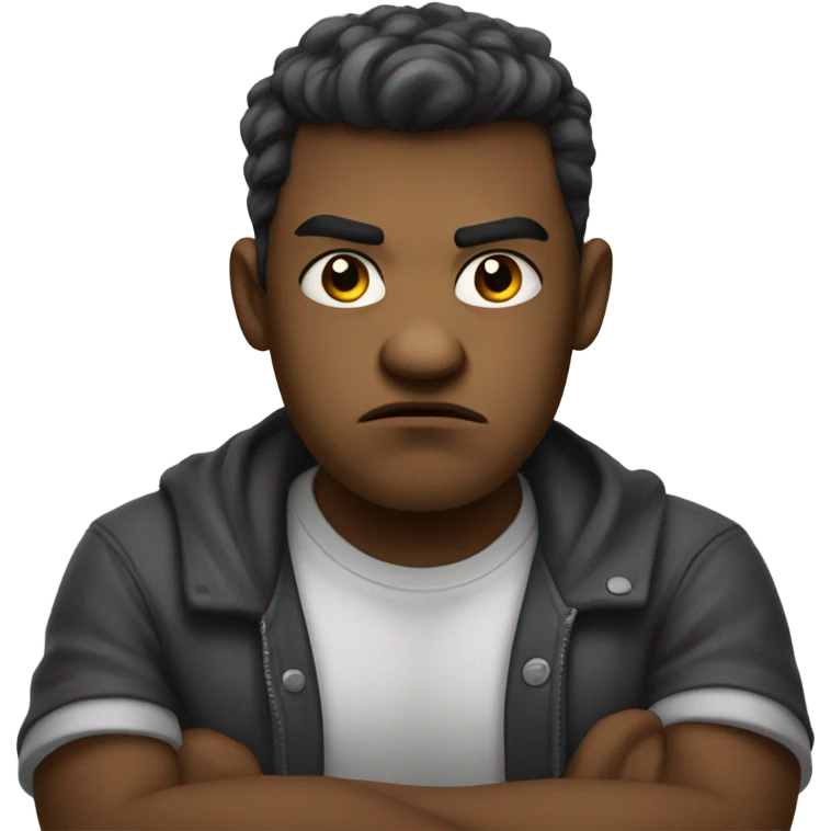 Grumpy teen with crossed arms emoji