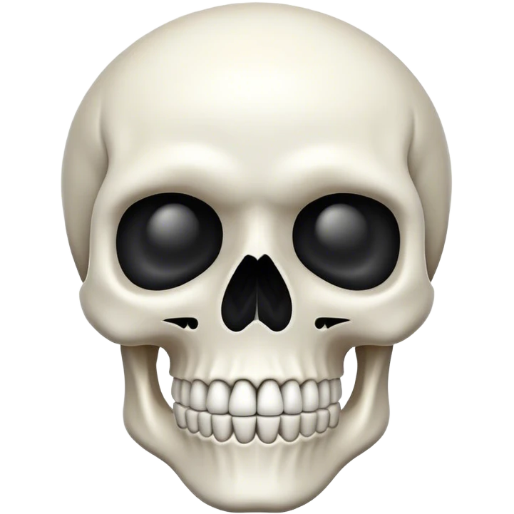A simple and stylish skull emoji with a smooth, rounded shape, emoji