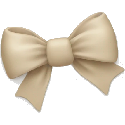 white heart with beige bow emoji