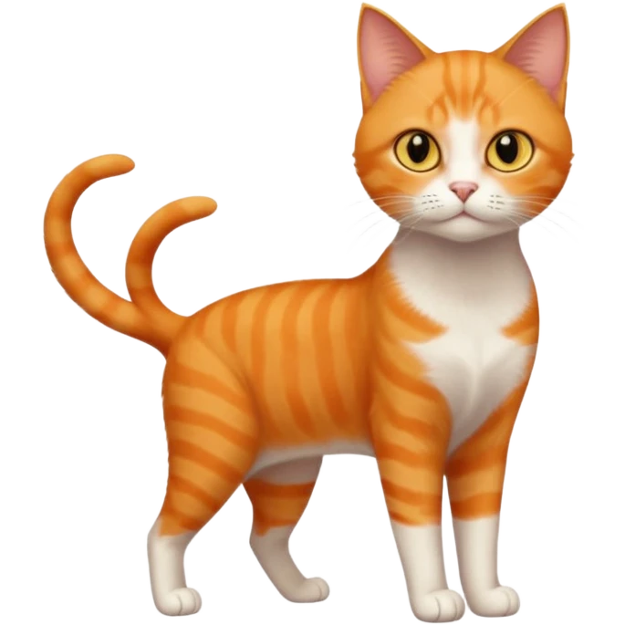 full body orange domestic shorthair slim cat with yellow/orange eyes  emoji