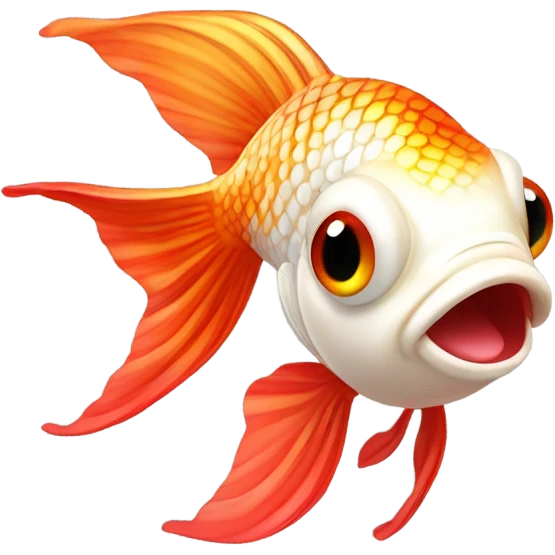 cute red and hite Goldfish emoji