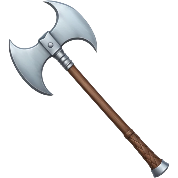 fantasy steel battle axe with a detailed handle emoji