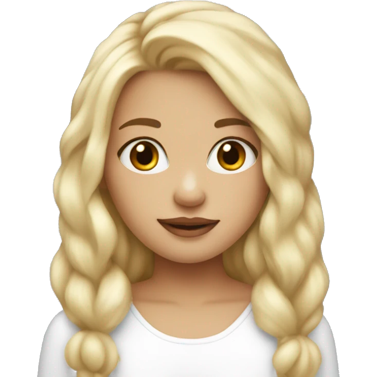 blonde girl with fur bonne big cheeks  emoji
