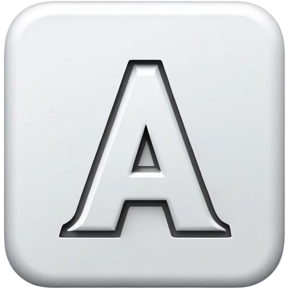 bold capital letter “A” in modern sans-serif typography, centered in a square shape emoji
