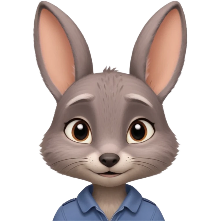 Judy Hopps (gray rabbit, without cap) from the Zootopia Disney movie emoji