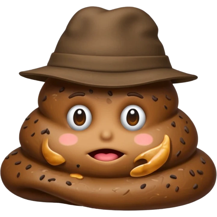 Poop with hat emoji