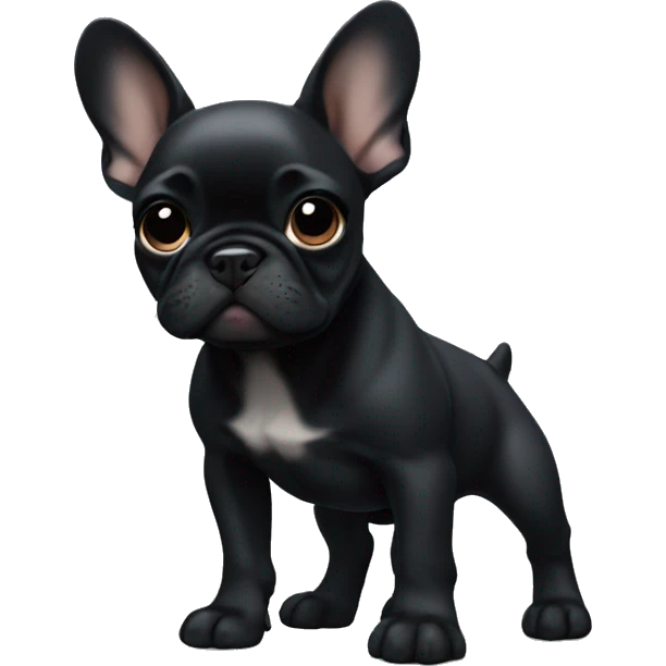 Solid black Frenchie pup emoji
