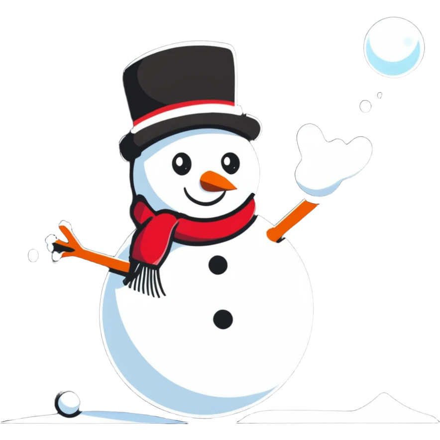 Snowman throwing a snowball emoji