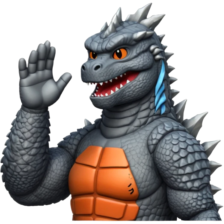 godzilla saluting emoji