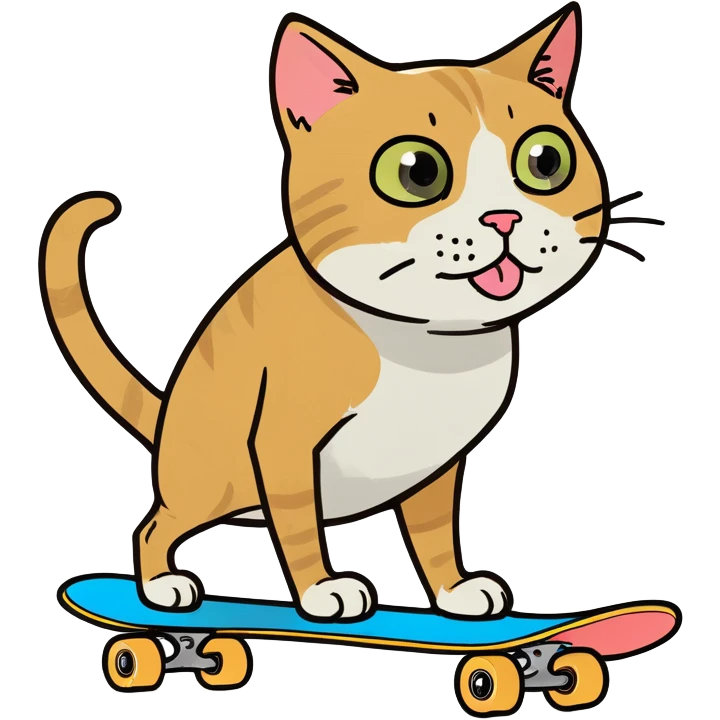 Cat on a skateboard emoji