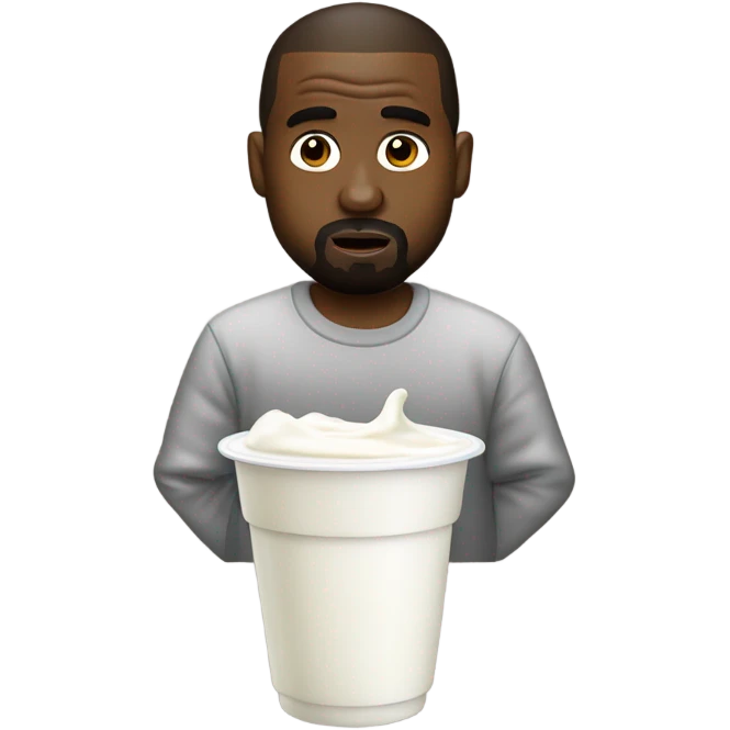 Kanye west with yogurt  emoji