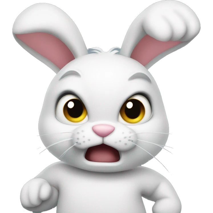 bunny threatening to punch viewer emoji