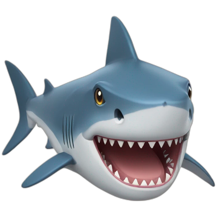A shark with a cat on his head emoji
