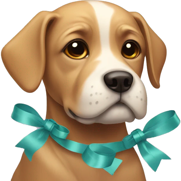 Dog with pretty ribbons emoji