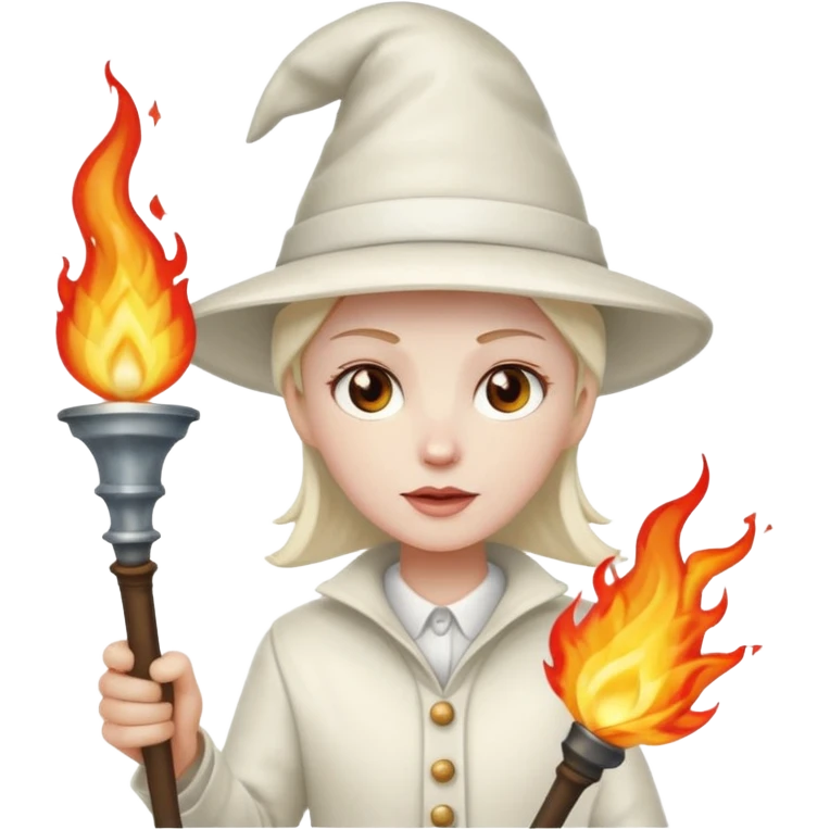 A kkk member with a torch and pointy hat emoji
