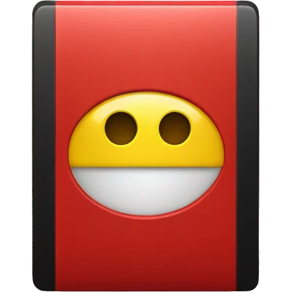 Black and red rectangle with medium sized yellow circle in the middle  emoji
