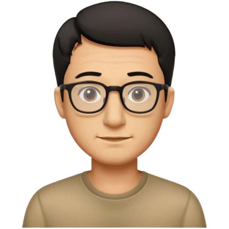 Emoli hombre con lentes poco cabello negro y nariz grande emoji