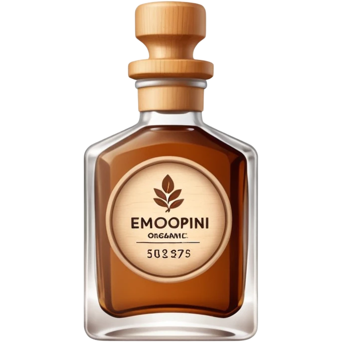 Organic cosmetic in a cristal brown bottle emoji