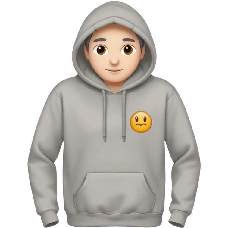 comfy grey minimalistic hoodie without logo emoji