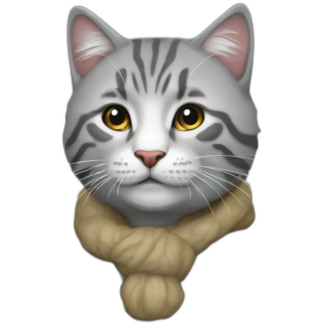 серая кошка на охоте emoji