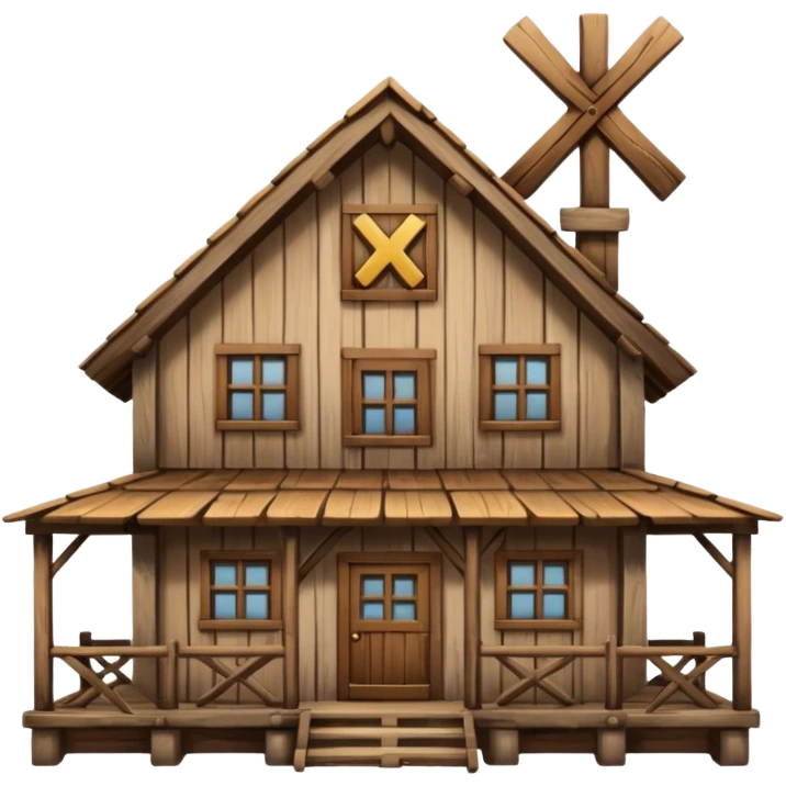 an inn with a big X on it emoji