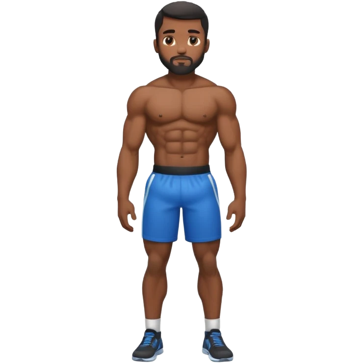 a black man with a six pack full height emoji