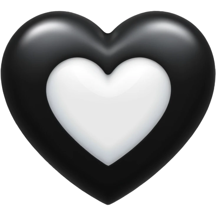 a emoji of a black hearth with botton griendiently white color emoji