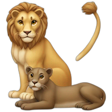 Chat sur un lion sur une loutre emoji