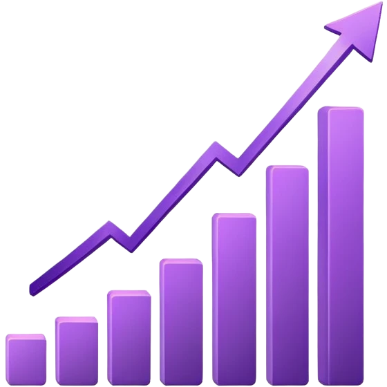 growth graph in purple emoji